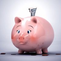 Piggy Bank with Money 3D Model