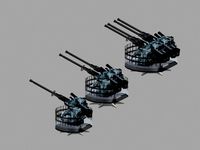 3"/50 caliber Mark 22 Anti-Aircraft Batteries - Fenced Tub WWII