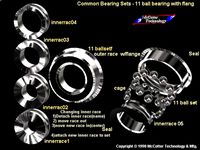 11 Ball Machine Bearing w/flange