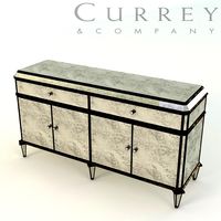 ANTIQUED MIRROR CREDENZA