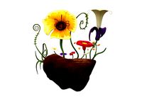 Flower garden diorama