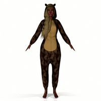 Girl kigurumi leopard