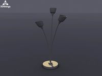 table lamp modern nickel-matt with genuine lead crystal shades