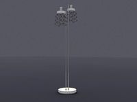 floor light modern nickel-matt with clear glass shades