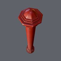 Barrier Bollard pack 3 Red v1, Low Poly, LODs