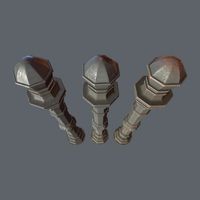 Barrier Bollard Pack 2 v1 Gray Three Texture Options, Low Poly, LODs(1)