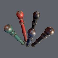 Barrier Bollard Pack 1 v3 Five Color Options, Low Poly, LODs