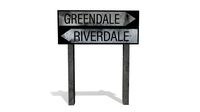 city direction sign Low-poly