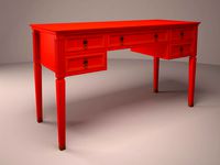 Red writing desk
