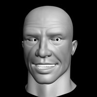 Polygonal male head with layed out UVs and Shapes