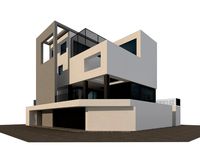 Corner Cubic House Modern Architecture