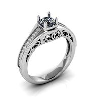 Beautiful engagement ring with leaves