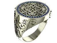 Signet ring with gems