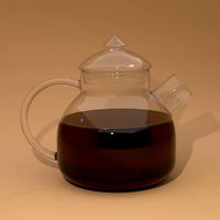 Glass kettle with cap
