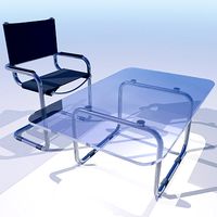 Chrome Chair And Coffee table