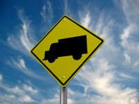 Truck Crossing Road Sign