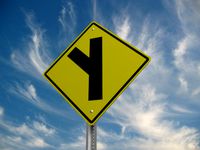 Adjacent Diagonal Street Sign