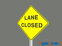 1 sign - lane closed - max 4