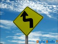 1 sign - bend in road - max 4