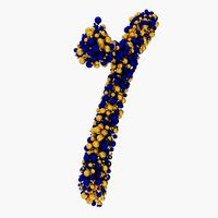 Calligraphic Digit 1, Number 1 from Golden and Blue metallic balls