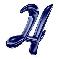Calligraphic Digit 4 Number 4