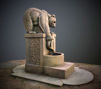 Fishing bear fountain