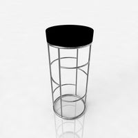 Bar stool 115 black leather