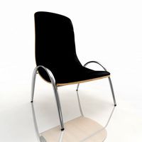 Bar stool 92 black leather ash wood