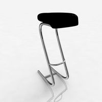 Bar stool 39 black leather