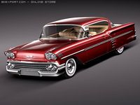 Chevrolet Impala 1958 hardtop coupe 3D Model