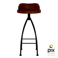 Rustic wood and Steel Bar Stool