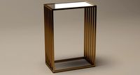 End Table Square Metal/Mirror 006