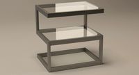 End Table Square Metal/Glass 025
