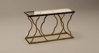 Console Table Rectangle Metal/Glass 018