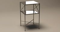 End Table Square Metal/Mirror 003