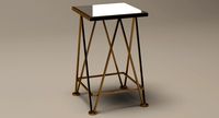 End Table Square Metal/Mirror 001