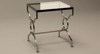 End Table Square Metal/Glass 024