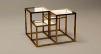 End Table Square Metal/Glass 013