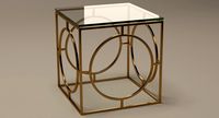 End Table Square Metal/Glass 009