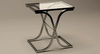 End Table Square Metal/Glass 001