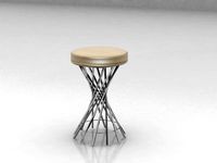 HIi Chair Steel and Leather Barstool