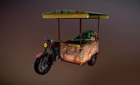 thailand noodle shop low poly