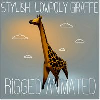 Stylish lowpoly rigged giraffe