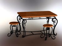 forged table chairs set