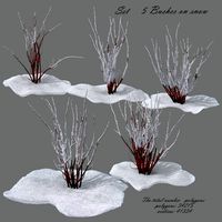 Bushes in the snow 3D model