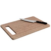 Cutting board with knife
