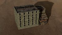 Apocalyptic destroyed building