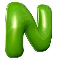 Foil Balloon Letter N Green model model