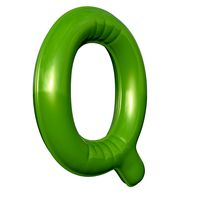 Foil Balloon Letter Q Green model