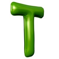 Foil Balloon Letter T Green model